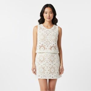Rebellion Cream Floral Crochet Mini Skirt